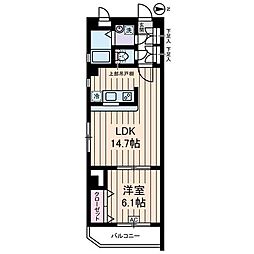 サン・ルミエール 1LDKの間取図画像