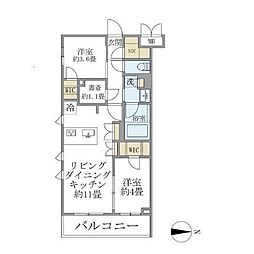 ラペルラ自由が丘2 2LDKの間取図画像