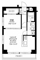 プレール・ドゥーク中野坂上 1LDKの間取図画像