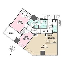 ブリリア一番町 2LDKの間取図画像