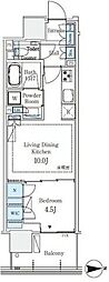 グランシテイタワー月島 1LDKの間取図画像
