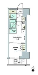 ブリリアイスト錦糸公園 1DKの間取図画像