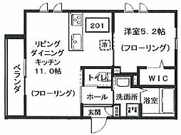 渋谷区上原2丁目マンション 1LDKの間取図画像