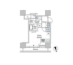 ベルファース芝浦タワー ワンルームの間取図画像
