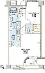 レジディアタワー上池袋タワーサイド 1LDKの間取図画像