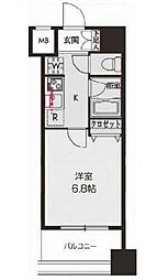 ドゥーエ新川 1Kの間取図画像