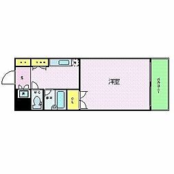 パレステュディオ新宿パークサイド 1Kの間取図画像