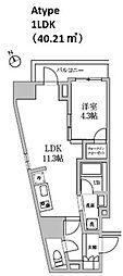 RESIDIA日本橋馬喰町2 1LDKの間取図画像