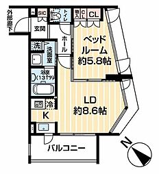 クオリア御茶ノ水 1LDKの間取図画像