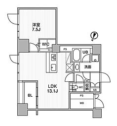 東神田テラスレジデンス 1LDKの間取図画像