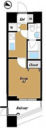 ファーストリアルタワー新宿 1Kの間取図画像