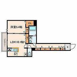 ドムス北沢 1LDKの間取図画像