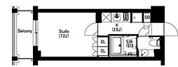 エスティメゾン武蔵小山2 1Kの間取図画像
