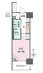 ザ・パークワンズ芝公園 1Kの間取図画像