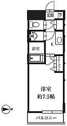 HF銀座レジデンスEAST2 1Kの間取図画像