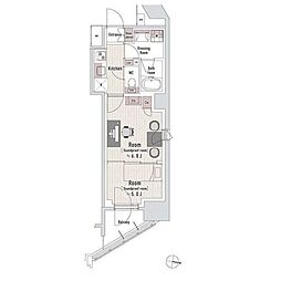 渋谷区本町3丁目マンション 2Kの間取図画像