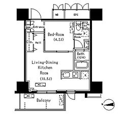 ParkAxis元浅草STAGE 1LDKの間取図画像
