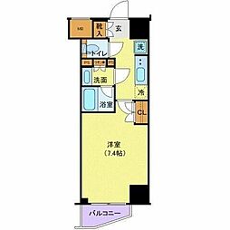 ジェノヴィア新宿早稲田グリーンヴェール 1Kの間取図画像