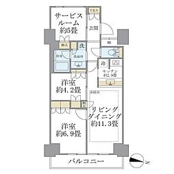 Brilliaist東雲キャナルコート 2SLDKの間取図画像
