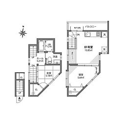 中野坂上テラス 2LDKの間取図画像