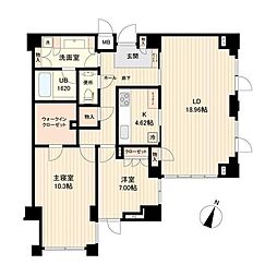 エスティメゾン白金台 2LDKの間取図画像
