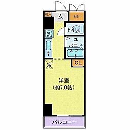 アルス・ヤマナガ ワンルームの間取図画像