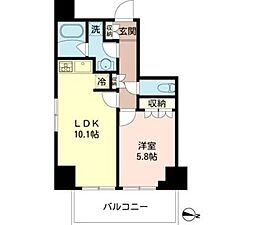 MFPRコート木場公園 1DKの間取図画像