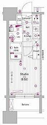 グランド・ガーラ代々木参宮橋 1Kの間取図画像