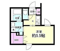 ザ・マークス品川旗の台 1Kの間取図画像