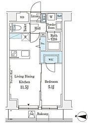 ラカーサ広尾 1LDKの間取図画像