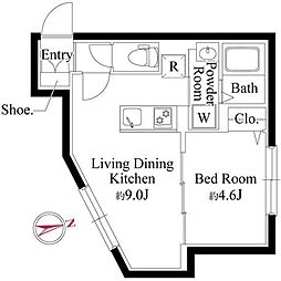 世田谷区玉川台2丁目マンション 1LDKの間取図画像