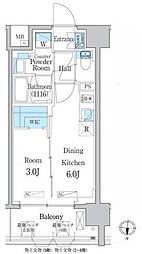 デュオフラッツ大森East 1DKの間取図画像