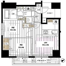 メインステージ新橋 2LDKの間取図画像