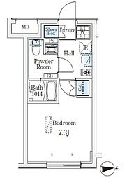 クレアティフ桜新町 1Kの間取図画像