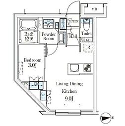 クレアティフ桜新町 1LDKの間取図画像