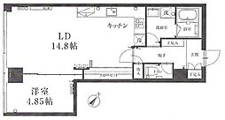ワイズビルディング 1LDKの間取図画像