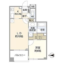 コンファーレ白鷺 1LDKの間取図画像