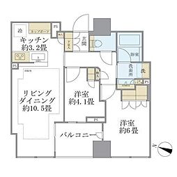 ブリリア二番町 2LDKの間取図画像