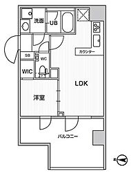 グラシアプレイス錦糸町 1LDKの間取図画像