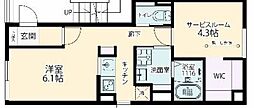 フォルスクラス三軒茶屋2 1SKの間取図画像