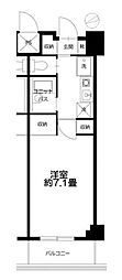 アーツ芝浦 1Kの間取図画像