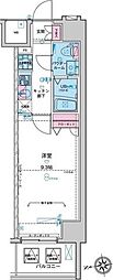 ジェノヴィア新宿グリーンヴェール 1Kの間取図画像