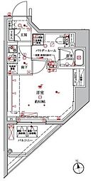 クレイシア・ヴァースクレイシア秋葉原EAST 1Kの間取図画像