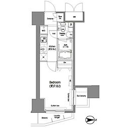 コンフォリア西蒲田 1Kの間取図画像