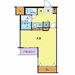 ロイヤルガーデン品川 1Kの間取図画像