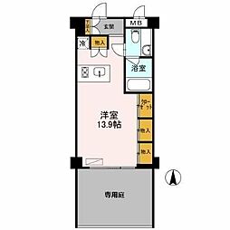 カスタリア目黒鷹番 ワンルームの間取図画像