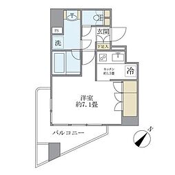 KDXレジデンス日本橋箱崎 1Kの間取図画像
