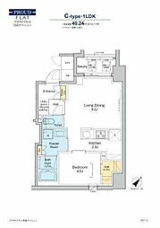 プラウドフラット月島アベニュー 1LDKの間取図画像