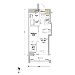 URBANEX市谷本村町 1SLDKの間取図画像