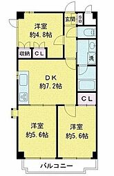 コンコルディア 3DKの間取図画像